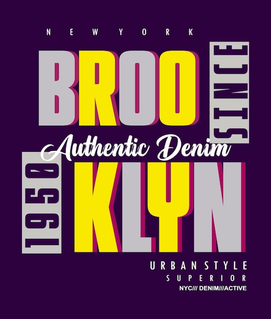 Brooklyn typography design tshirt print vector illustration