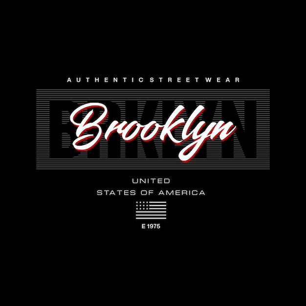 Brooklyn typography label and t shirt  Premium Vector