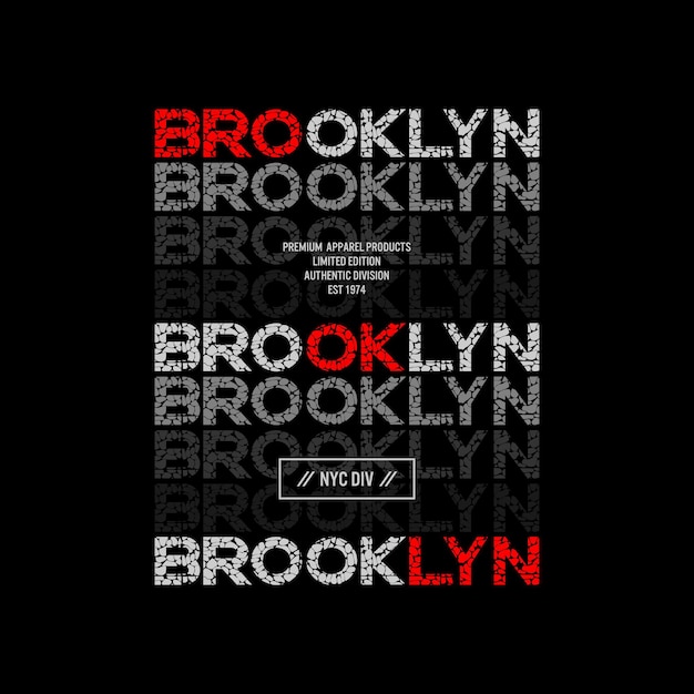 brooklyn typography t shirt print  premium vector