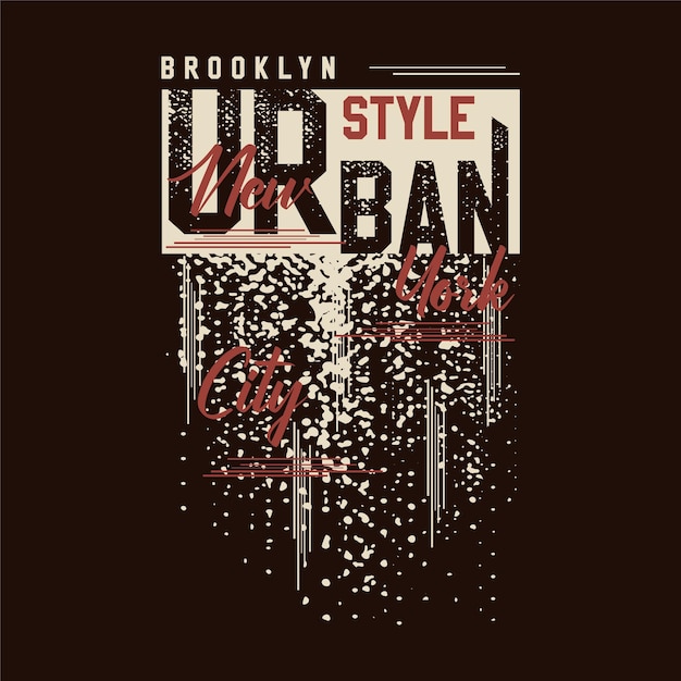 brooklyn urban style abstract graphic vector print t shirt design