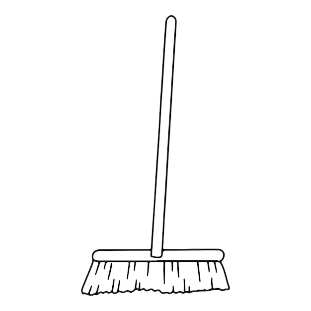 Broom Brush for cleaning dust Cleaning tool Vector graphics on a white background