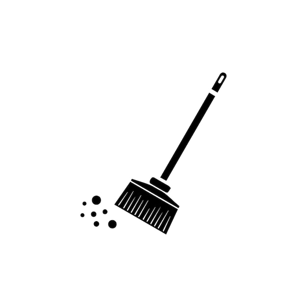 Broom cleaning icon vector design