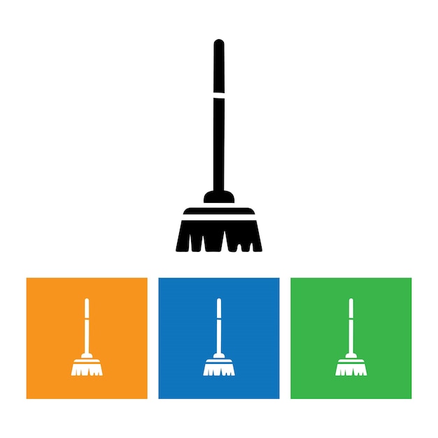 Broom cleaning icon vector design