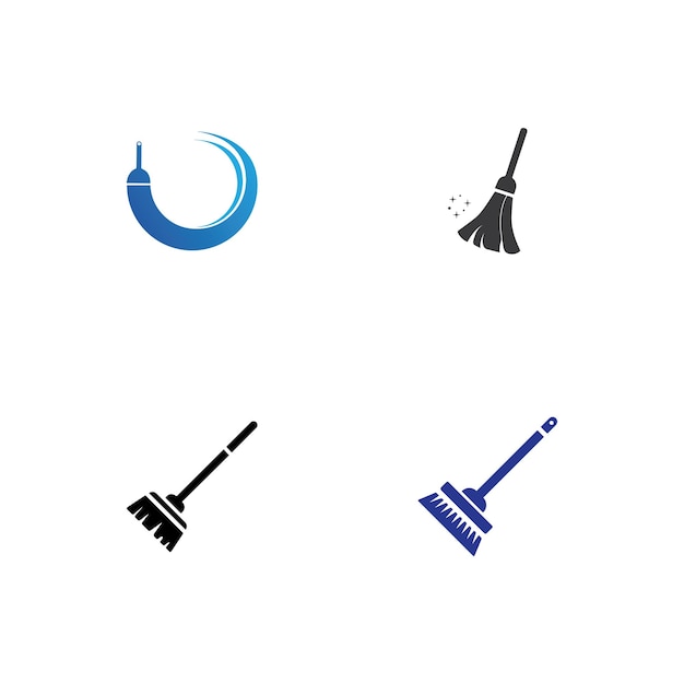 Broom cleaning icon vector design