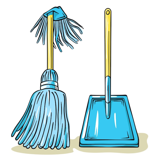 Broom And Dustpan Cartoon Isolated Transparent Background Images