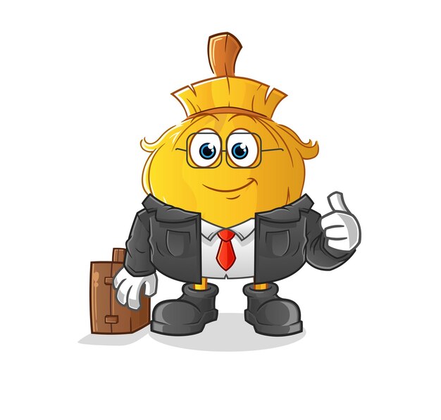 Vector broom office worker mascot cartoon vector