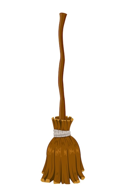 Broom on white background