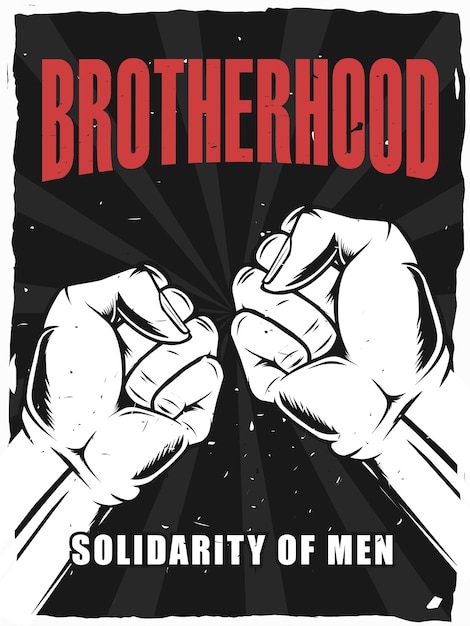 Vector brotherhood poster design for print