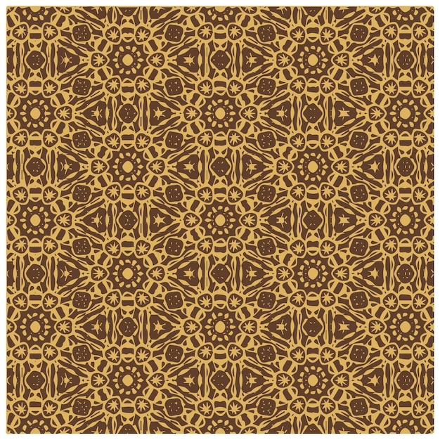 Brown Abstract Mandala or Ikat Wallpaper Pattern Background