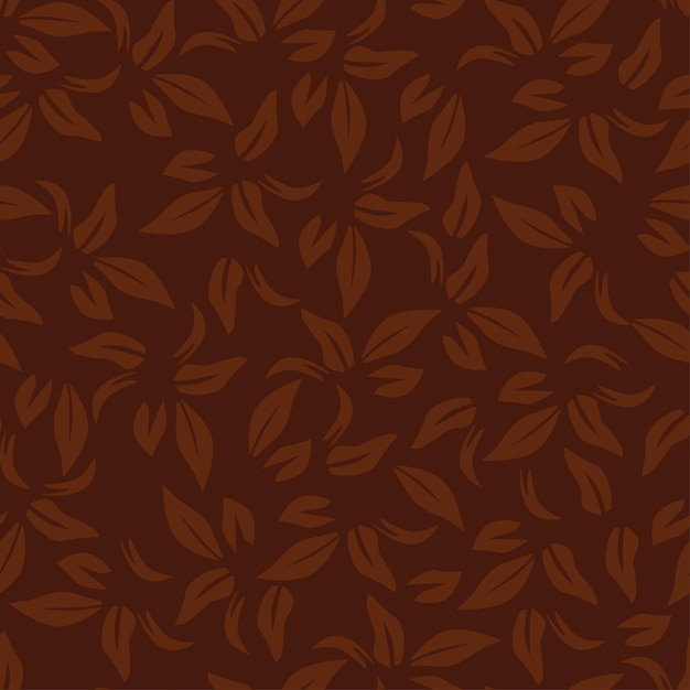 a brown background with leaves and flowers