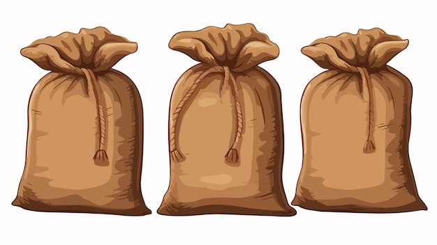 Brown Bags Stack Canvas Grain Sacks Storage Icon