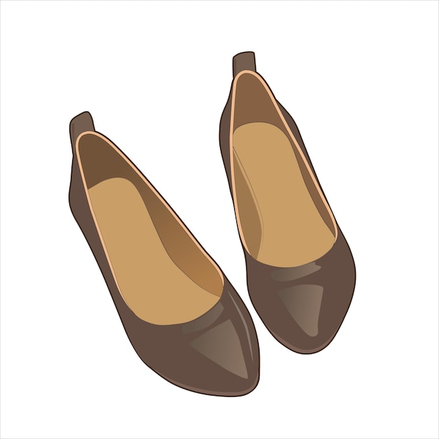 Brown ballet flats shoes slippers vector