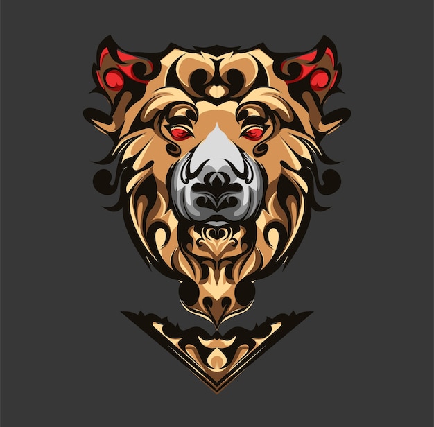 brown bear head vector design illustration