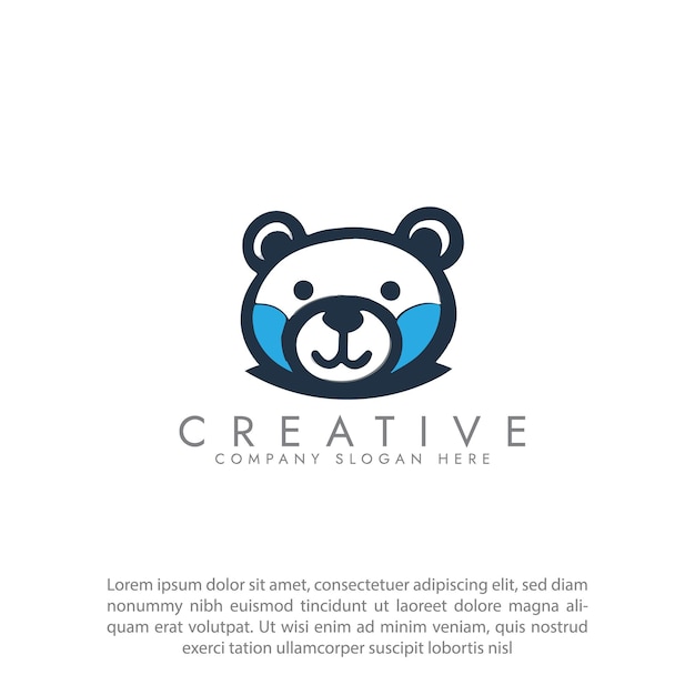 Vector brown bear icon vector illustrationpolar bear cartoon animal logoconcept vector template design