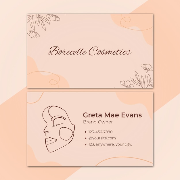 Brown Bohemian Cosmetic Business Card