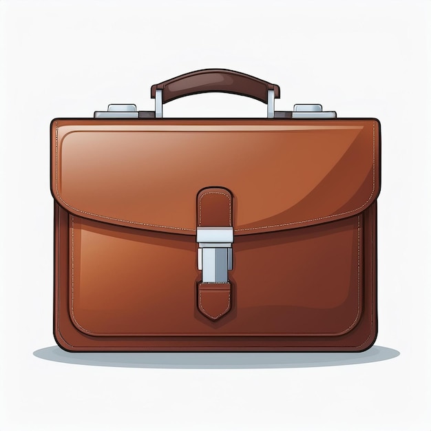 a brown briefcase with a brown handle and a silver buckle