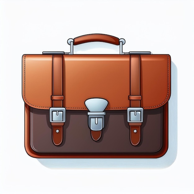 Vector a brown and brown briefcase with a white tag that says  the top