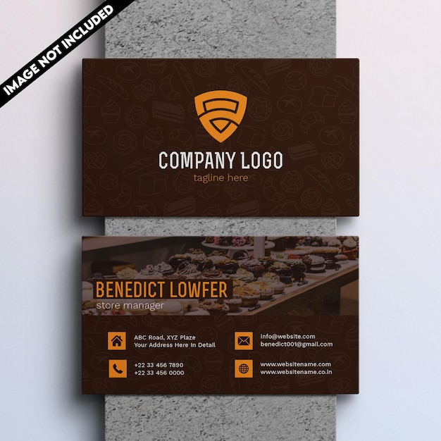 Vector brown business card design editable and customizable design