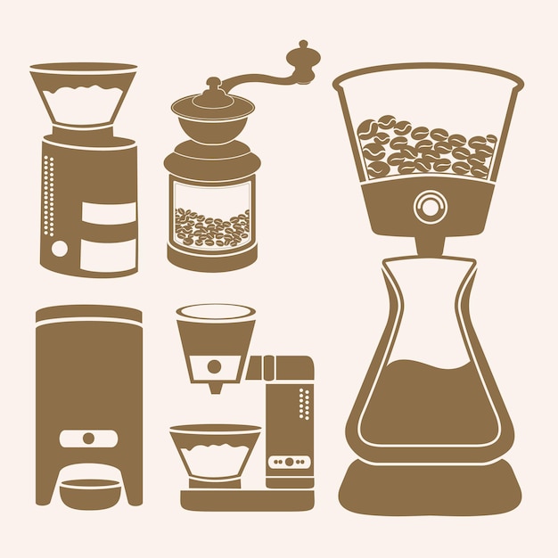 Brown Coffee Machine Silhouette