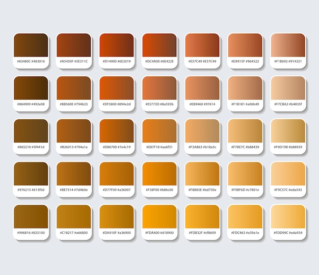 Brown color palette with hex