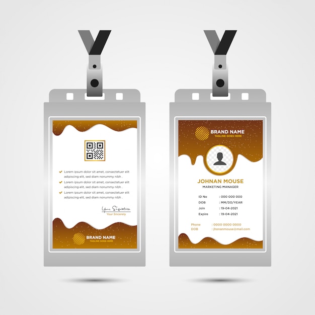 brown Corporate ID Card Design Template, liquid concept