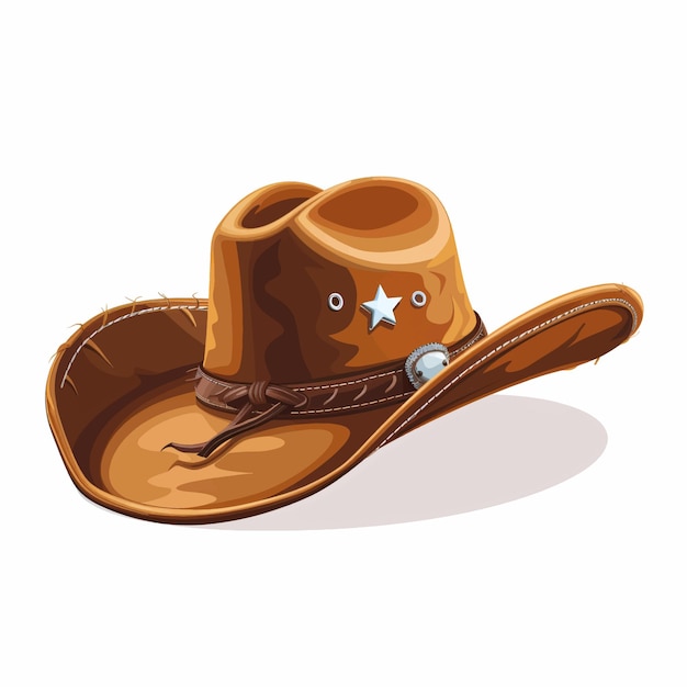 a brown cowboy hat with a star on the top