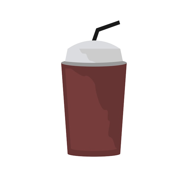 Brown Cup With Black Straw