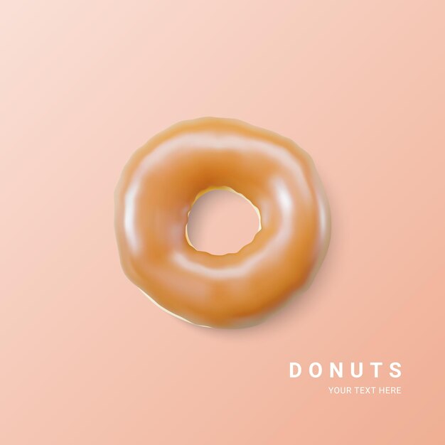 Vector brown donut isolated on light background colorful chocolate donuts various glazed doughnuts vector illustration