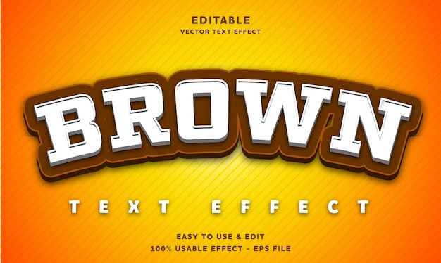 brown editable text effect with modern and simple style