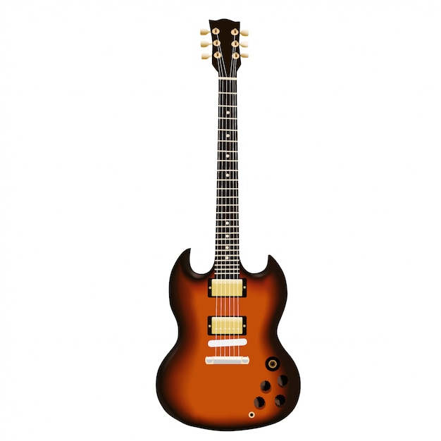 Brown electric guitar illustration