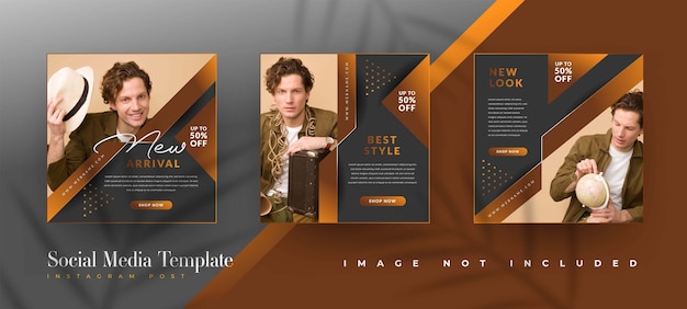 Brown fashion sale social media post templates