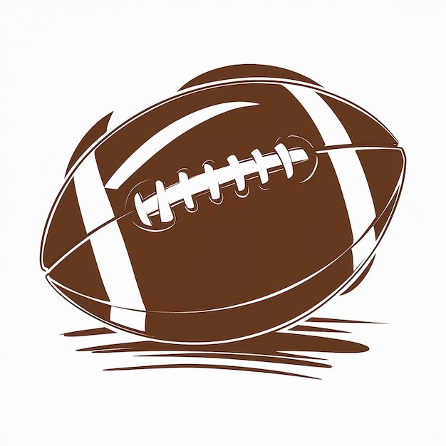 A brown football with white laces