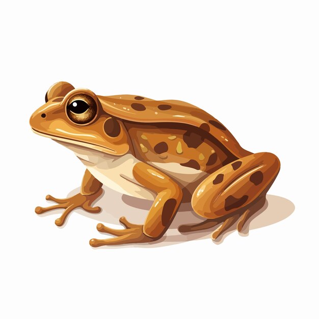 Vector brown frog vector illustration isolated on white background