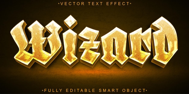 Brown Glitter Wizard Vector Fully Editable Smart Object Text Effect