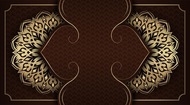 Brown and gold mandala background