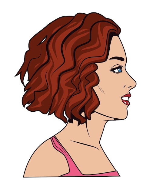 Brown hair woman popart