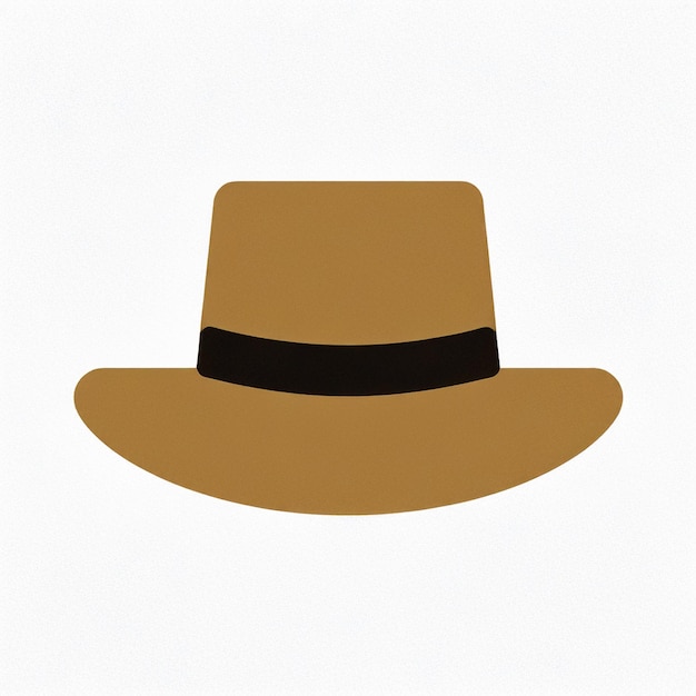 a brown hat with a black band on it