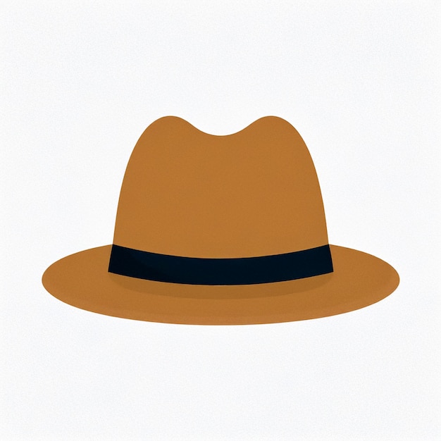 Vector a brown hat with a black band on it