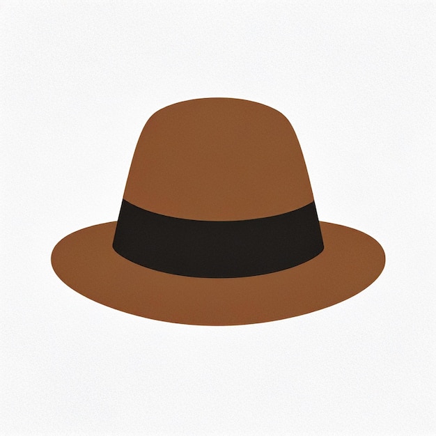 a brown hat with a black band on it