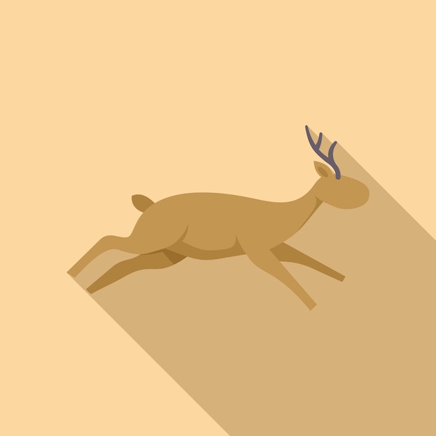 Brown jumping gazelle with long shadow on yellow background