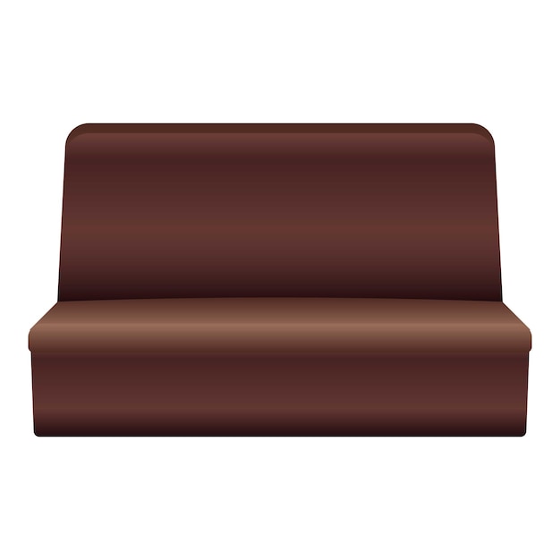 Brown leather sofa icon Cartoon of brown leather sofa vector icon for web design isolated on white background