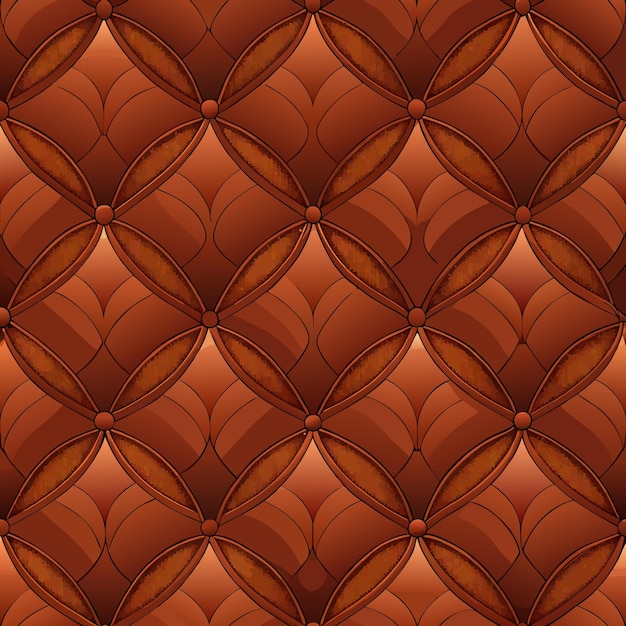 Vector a brown leather texture with a pattern of decorative tiles