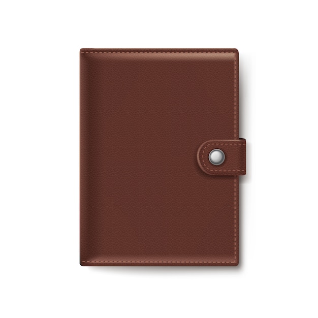 Brown Leather Wallet Isolated on White Background