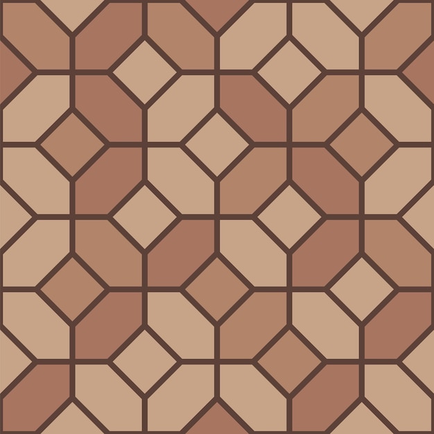 Brown Mediterranean tile pavement top view pattern