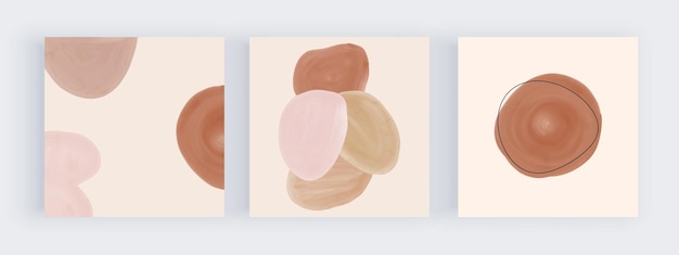 Brown and nude watercolor shapes design for social media posts