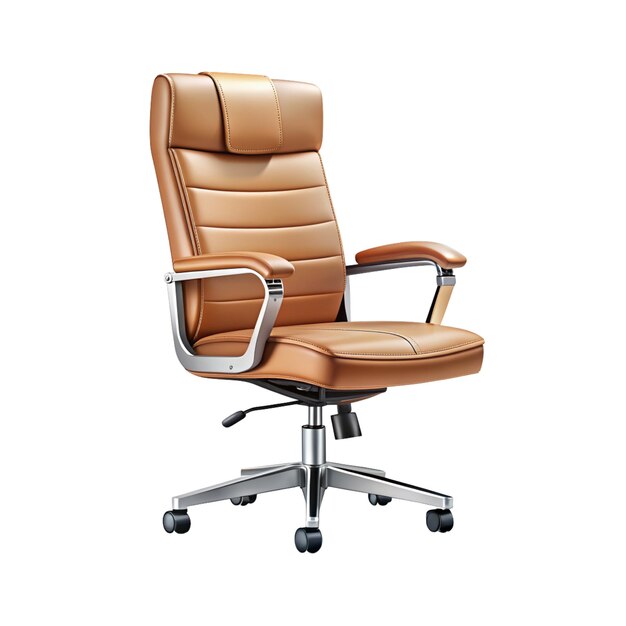 Vector a brown office chair with a brown leather armrest