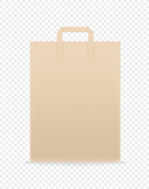 Brown paper craft shopping bag. Template for branding