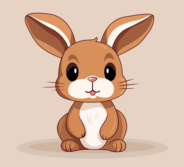 Brown rabbits vector illustration editable eps