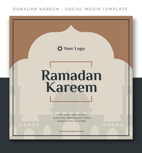 brown ramadan islamic social media post template design event promotion webinar sale vector