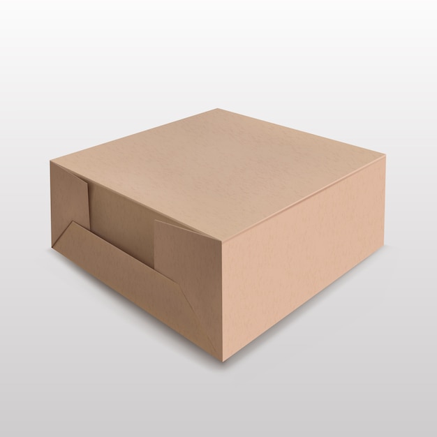 Brown recyclable paper box for Mockup on white Suitable for various products Gift boxes, premium boxes, green boxes.